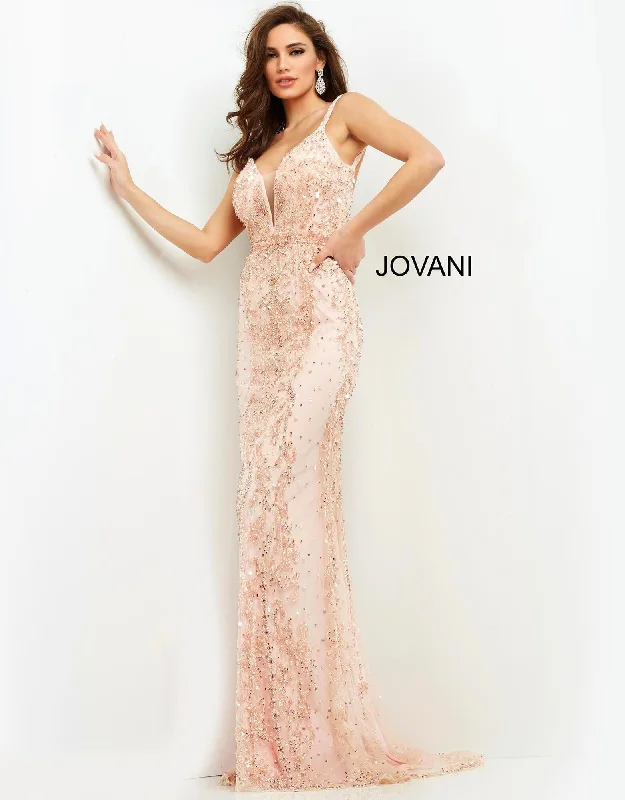 Chic Women’s Outfit Ideas Jovani 62908 Long Spaghetti Strap Prom Dress