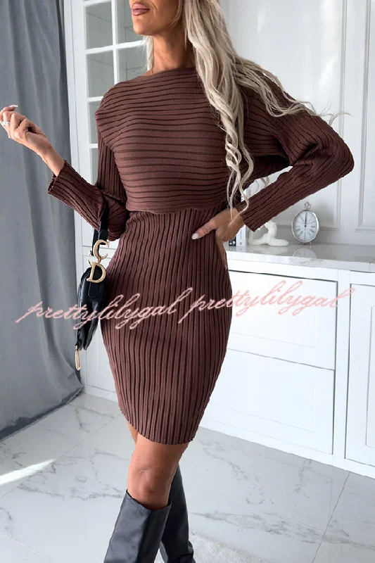 Women’s Clothing for All Occasions Striped Long Sleeved Top and Strappy Mini Dress Set