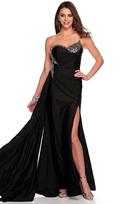 Trendy Threads Dave & Johnny 11494 - One Shoulder Embellished Prom Gown