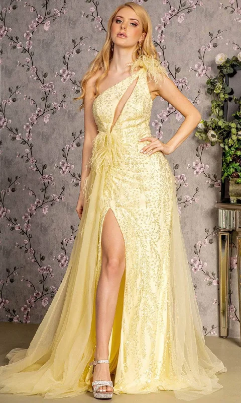 Exclusive Sale GLS by Gloria GL3278 - One-Shoulder Beaded Prom Gown