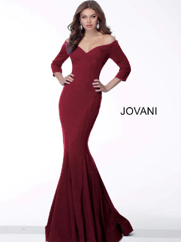 Stylish Everyday Clothing Jovani 68008 Off Shoulder Mermaid Long Evening Gown