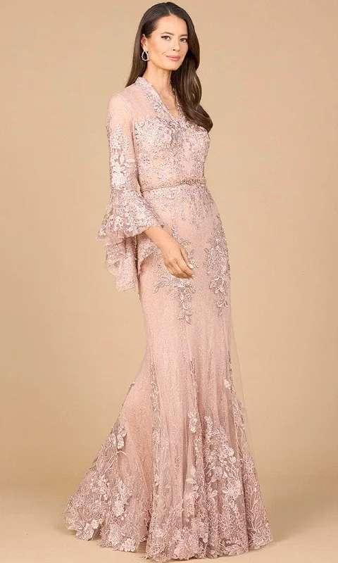 Stylish Everyday Clothing Lara Dresses 28978 - Bell Sleeve Embroided Evening Gown