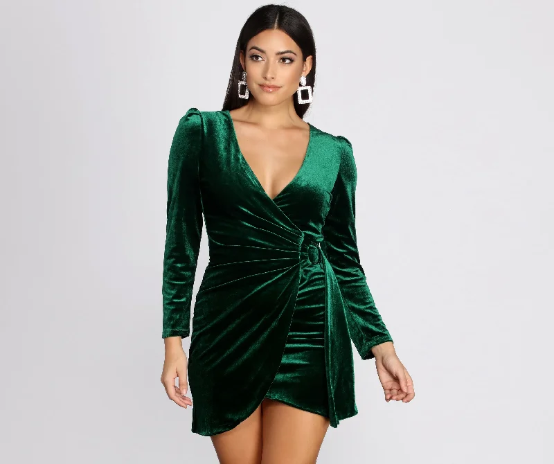 Casual Fashion Put A Ring On It Velvet Mini Dress