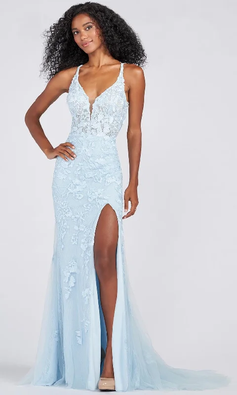 Trendy Street Style Ellie Wilde EW122098 - Lace And Stone Accents Corset Style Formal Gown