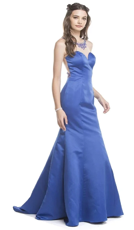 Enjoy Discount Aspeed Design - Sheer Fitted Trumpet Affordable Prom Gown