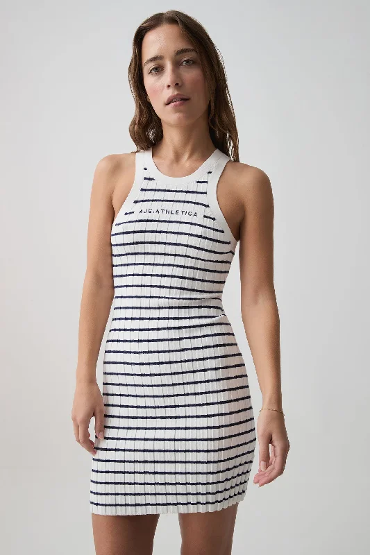 Women’s Evening Wear Striped Logo Mini Dress 820