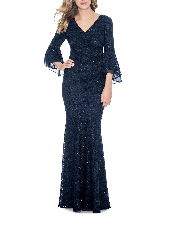 Women’s High Street Fashion Decode 1.8 Flounce Sleeve Formal Long Lace Dress