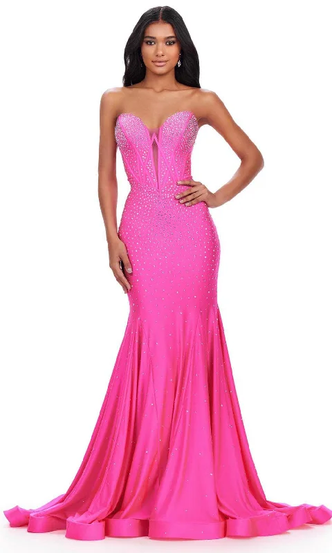 Casual Women’s Clothing Online Ashley Lauren 11560 - Plunging Sweetheart Beaded Evening Gown