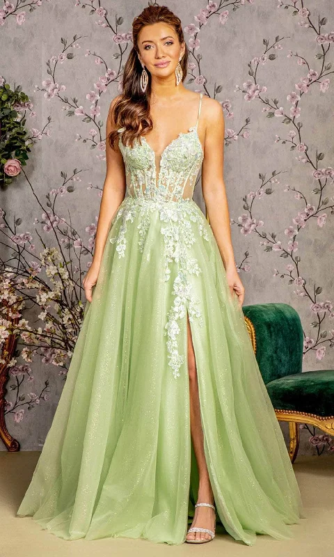 Big Savings GLS by Gloria GL3212 - Applique Embellished A-Line Prom Gown