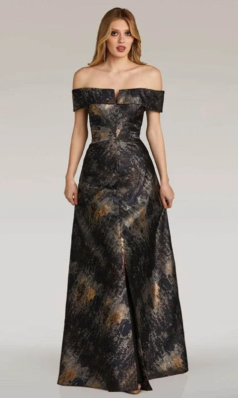 Seasonal Sale Feriani Couture 18258 - Printed Straight Across Evening Gown