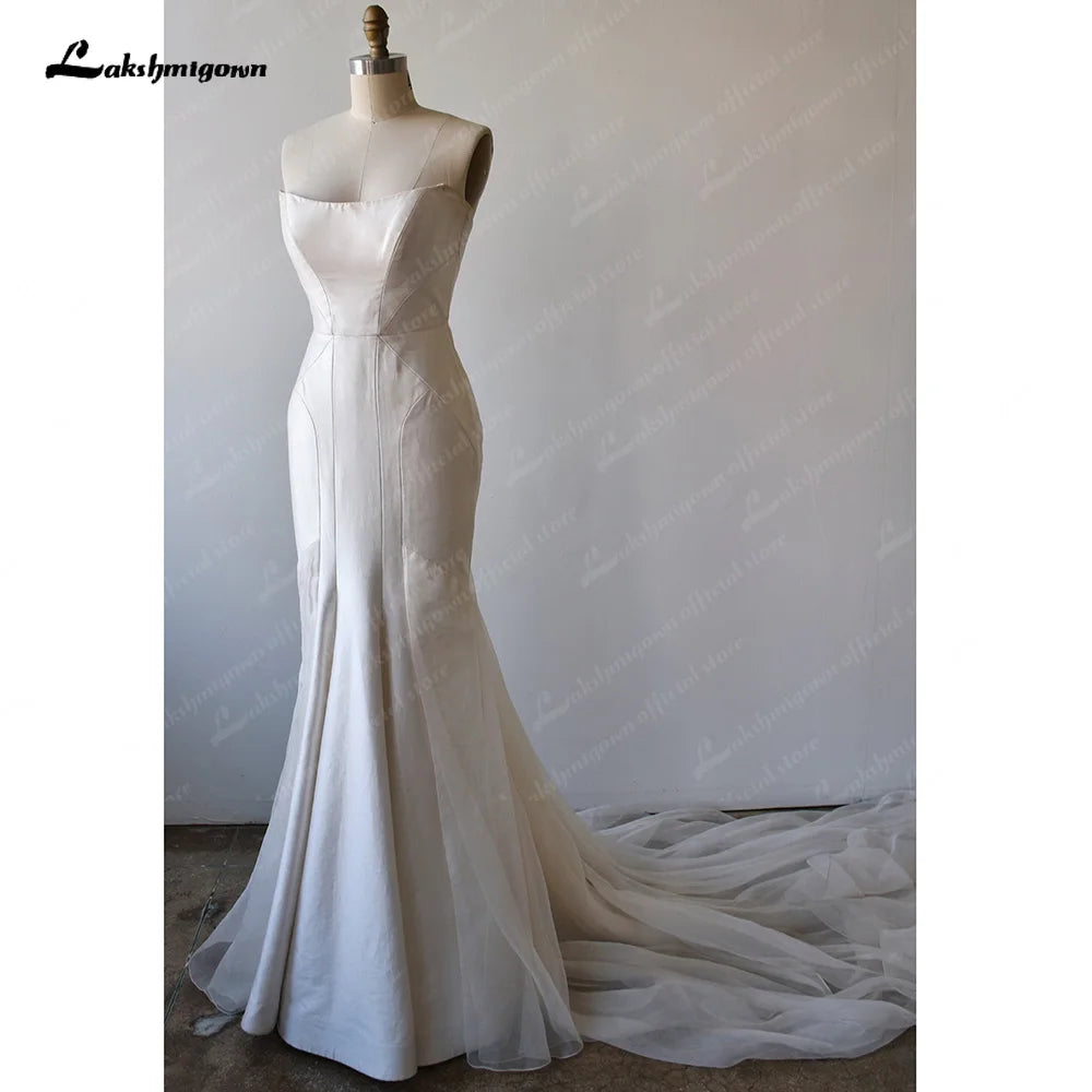 Women’s Outerwear for All Weather Conditions Roycebridal Robe Mariage Civil Bridal Bohemian Wedding Dress 2025 Princess Strapless Women Mermaid Long Satin Surah Wedding Gown