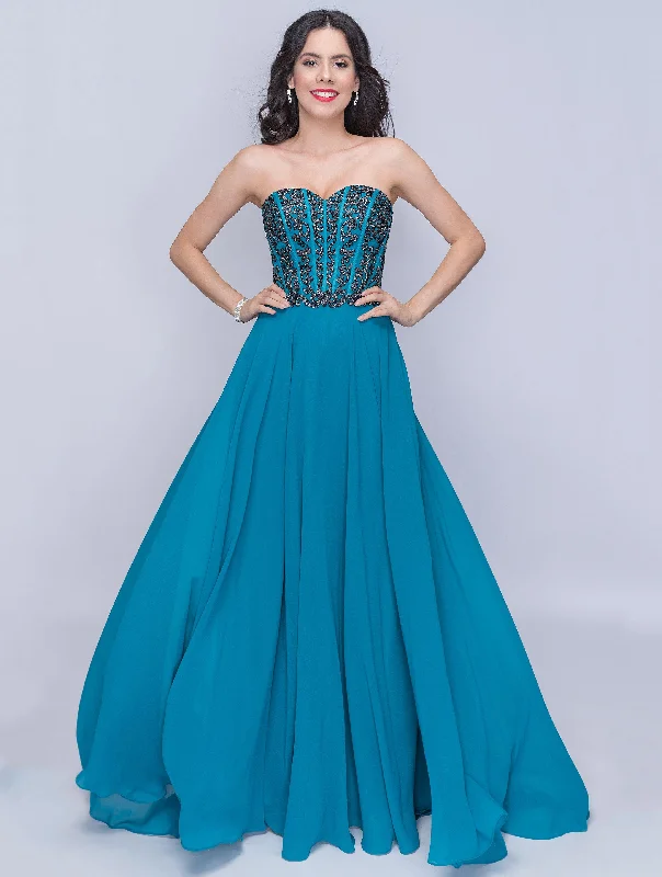 Discount Price Nina Canacci Prom Long Strapless Beaded Dress 3140