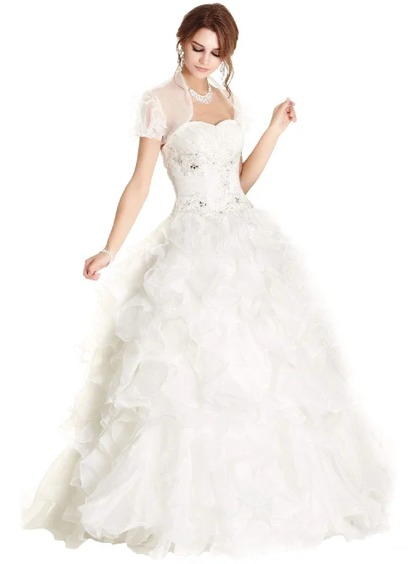 Must Haves Aspeed Design - Ornate Ruffled Quinceanera Ballgown With Bolero