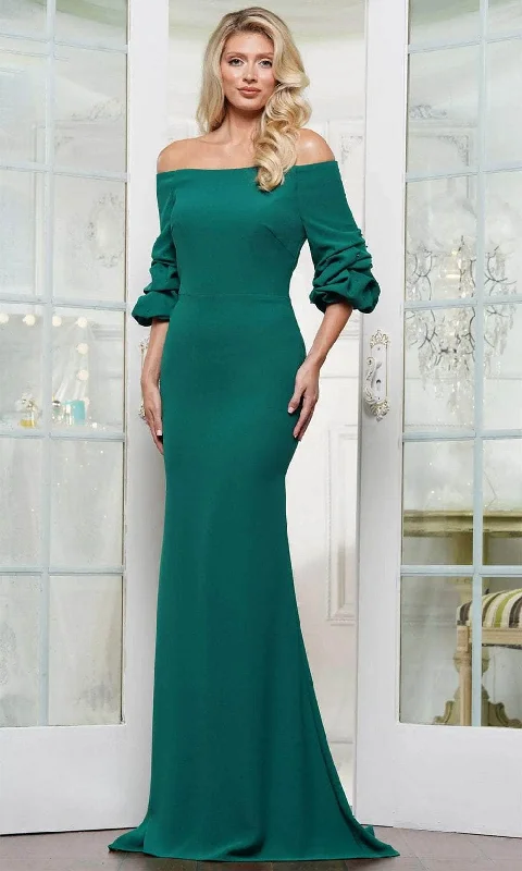 Casual Chic for Women Marsoni by Colors MV1337 - Ruched Quarter Sleeve Evening Gown