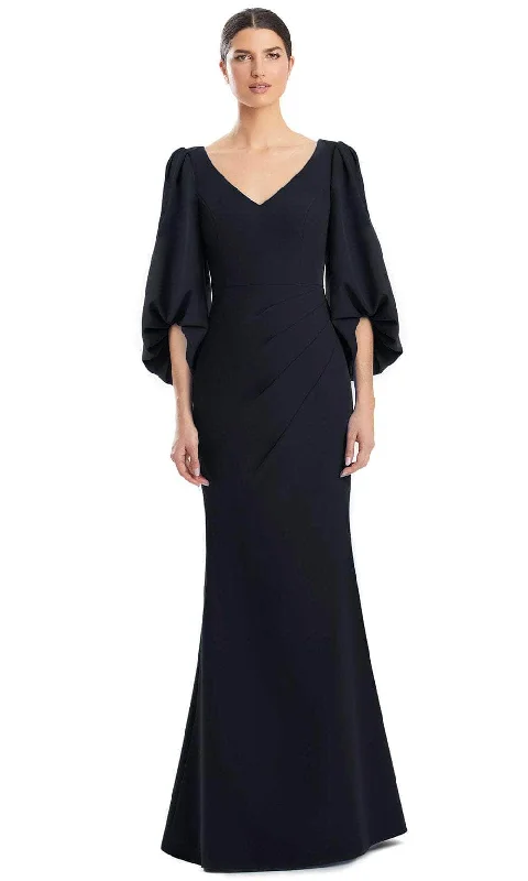 End Of Season Sale Clothing Alexander by Daymor 1974S24 - V-Neck Balloon Sleeve Evening Gown