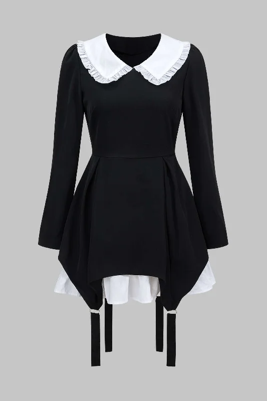 Sales Clothes Patchwork Long Sleeve Mini Dress