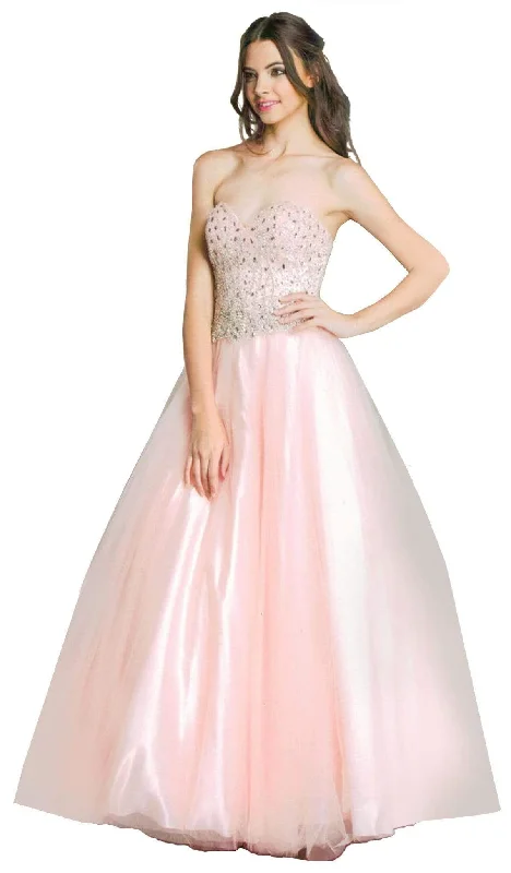 Season Sale Aspeed Design - Iridescent Sweetheart A-Line Evening Gown