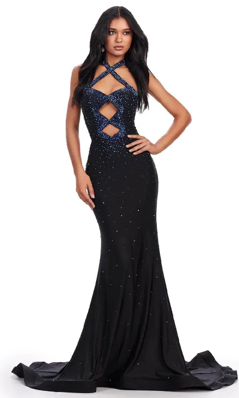 Versatile Women’s Fashion Ashley Lauren 11578 - Cut Outs Halter Evening Gown