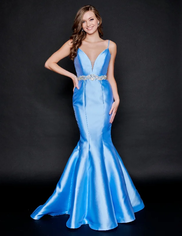 Sophisticated Style Nina Canacci 2318 Long Mermaid Prom Dress Pageant Gown Mikado Satin