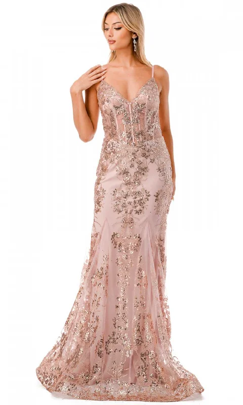 Trendy Styles Trevi Collection L2820W - Corset Bodice Mermaid Evening Gown