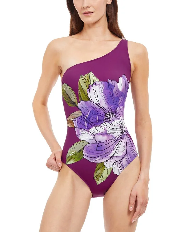 Seasonal Fashion Gottex Wildflower One Shoulder One-Piece