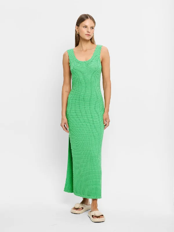 Fashion Forward Martina Maxi Knit Dress - Green