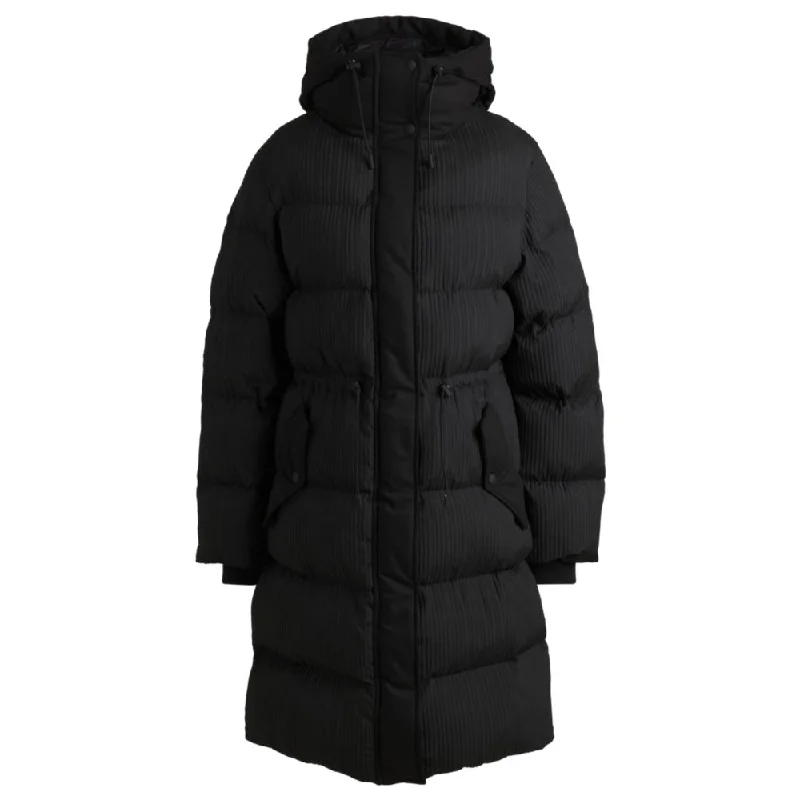 Online Clothing Stores Water-repellent parka jacket in quilted corduroy-effect fabric