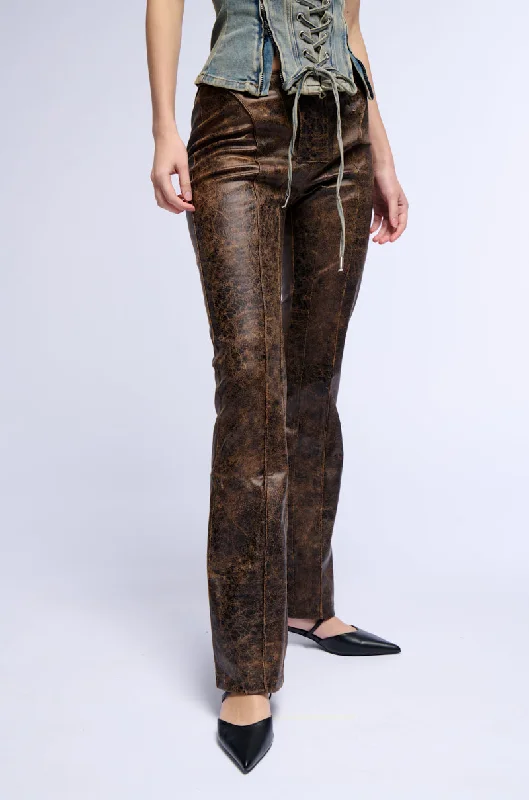 Sale Clothes Online RIGHT KINDA WRONG DISTRESSED FAUX LEATHER TROUSER