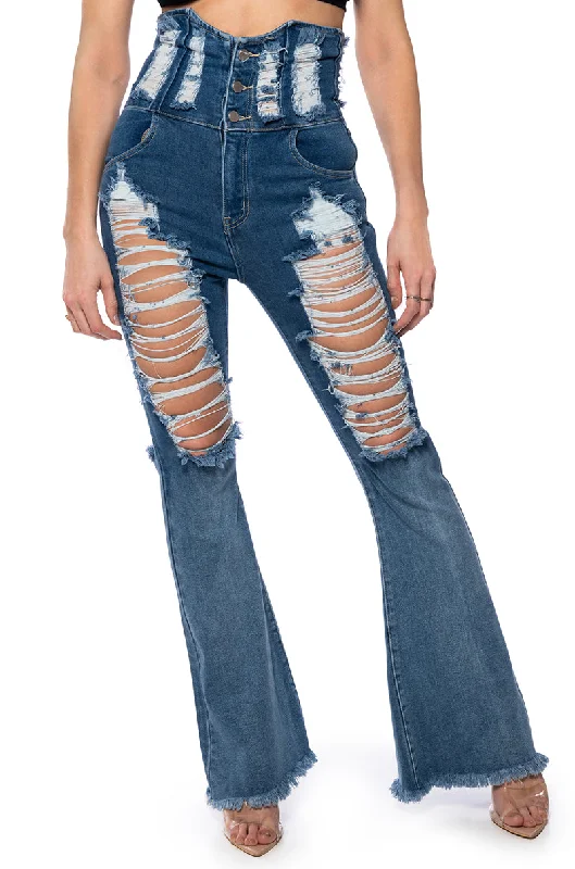 Trendy Urban Attire TAKE ME OUT UNDER BUST DENIM JEAN