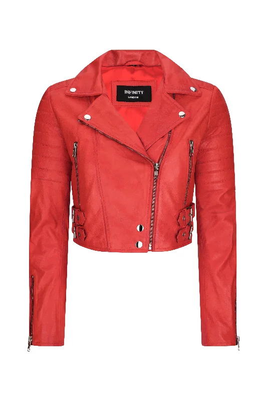 Women's Urban Fashion Leather Jacket Cross Zip Biker Brando Classic