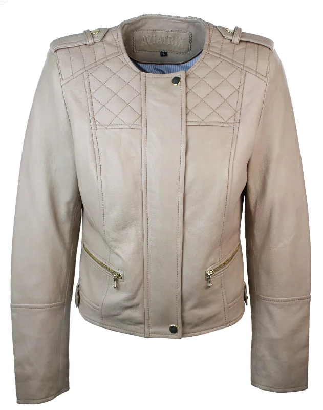 Best Online Clothing Boutiques Fitted Leather Biker Jacket