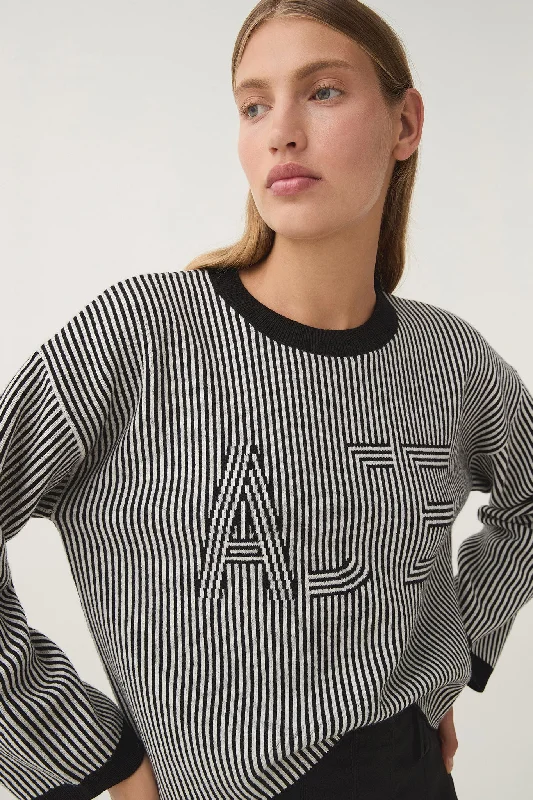 Wardrobe Essentials Sutton Stripe Logo Knit