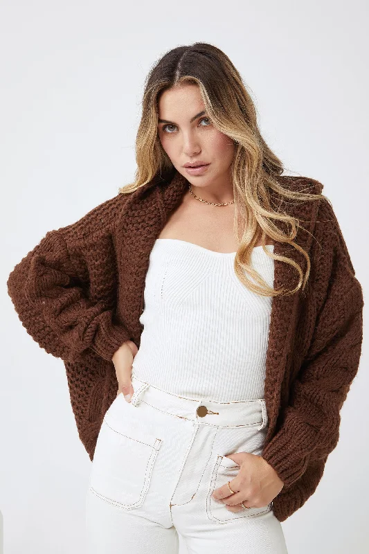 Urban Femme Streetwear Jorja Cardigan - Brown