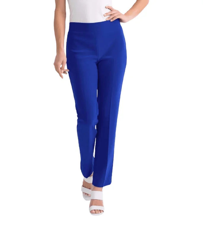 Chic Styles Women's Classic Straight Pant In Royal Blue