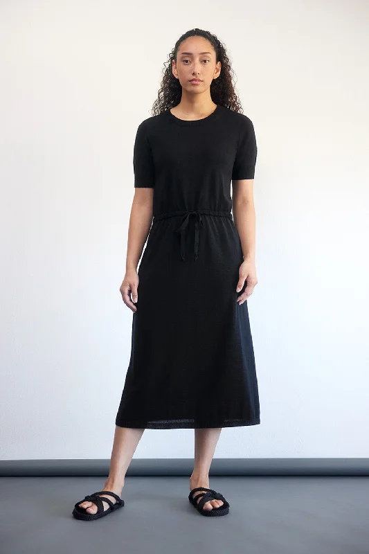 Women's Clothing Online Sale Standard Issue Merino Drawstring Dress - Black