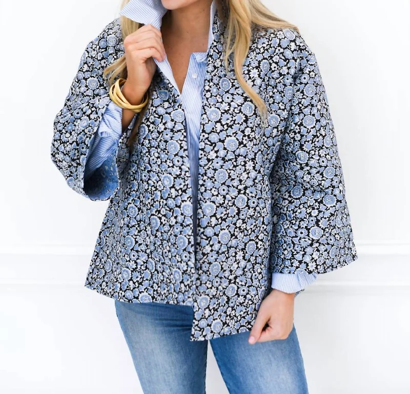 Cool Prices Jackie Jacquard Jacket In Powder/navy