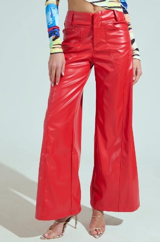 Classic Women’s Clothing Styles VERONICA WIDE LEG LEATHER PANTS