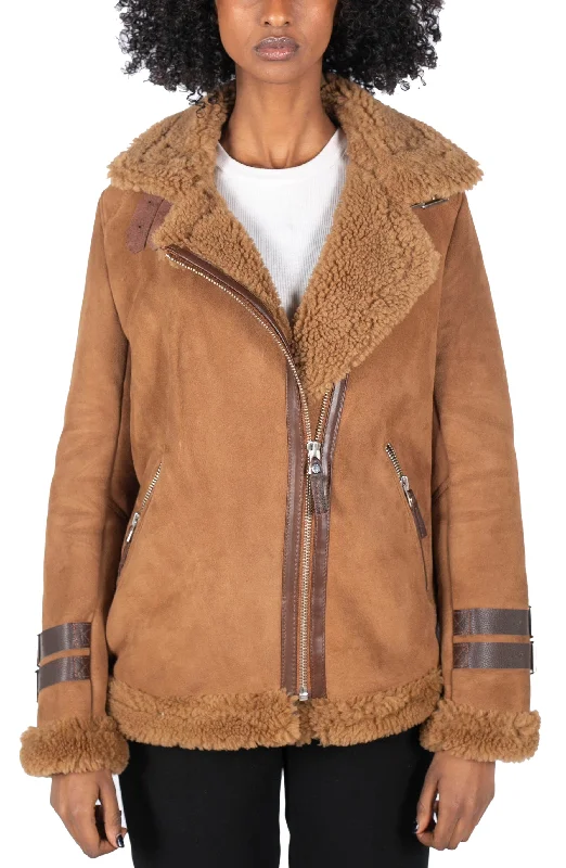 Must-Have Styles Sheepskin Flying Aviator Jacket