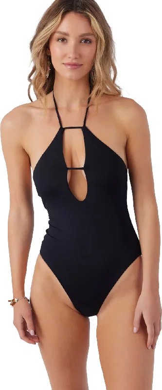 Trendy Street Style Attire Saltwater Solids Santa Cruz Halter One Piece Swimsuit - Women's|-|Maillot de bain une pièce à col licou Saltwater Solids Santa Cruz - Femme