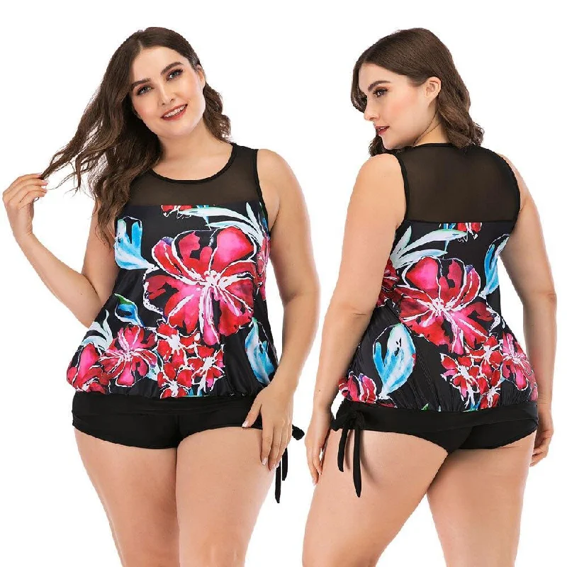 Chic Women’s Clothing for Work and Travel Floral Two-Piece Plus size Swimwear