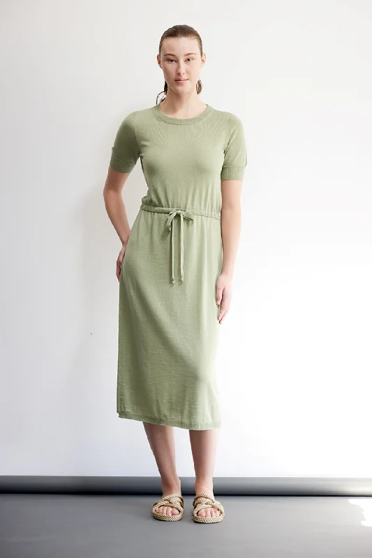 Cheap Women's Clothing Online Standard Issue Merino Drawstring Dress - Celadon