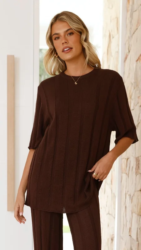 Exclusive Sale Bayu Knit Top - Brown