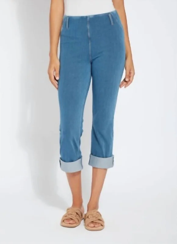 Fashion Sale Cooling Crop Boyfriend Denim Jeans In Mid-Wash