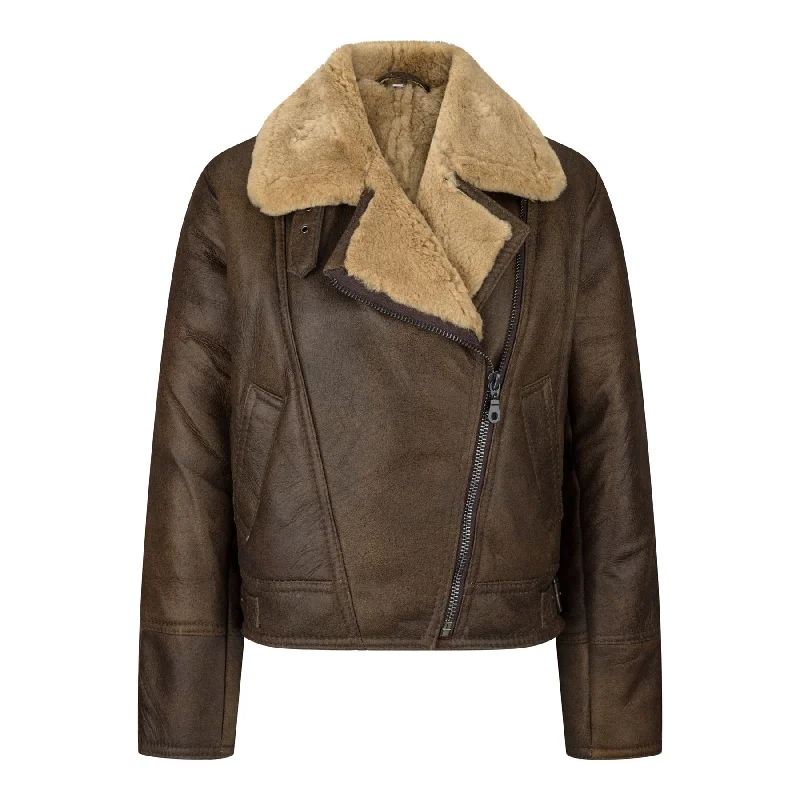 Best Online Women's Boutiques Winter Sheepskin Leather Jacket