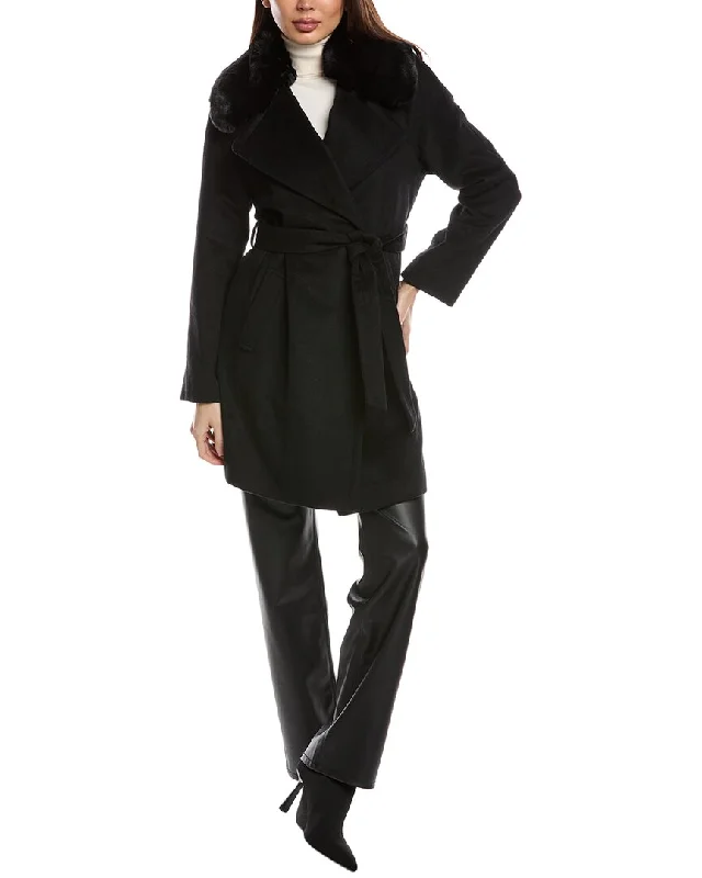 Clothing Store Via Spiga Wool-Blend Wrap Coat