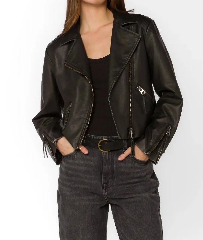 Clothing Online Kenwood Leather Jacket In Black