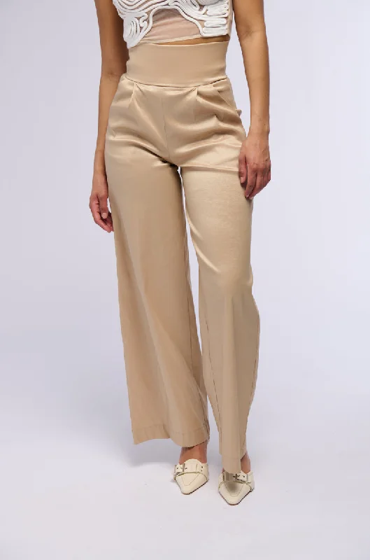 Plus Size Women’s Fashion and Clothing BIG BOOTY HIGH WAIST WIDE LEG TROUSER IN TAUPE