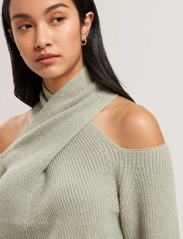 Massive Savings Elanaa Cut Out Detail Knit Sweater Lt-Green