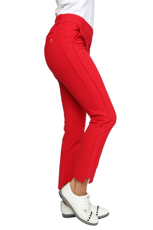 Stylish Loungewear for Women Red Stretch Ankle Pant